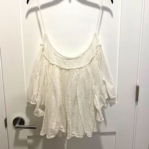 XL off the shoulder white summery crop top